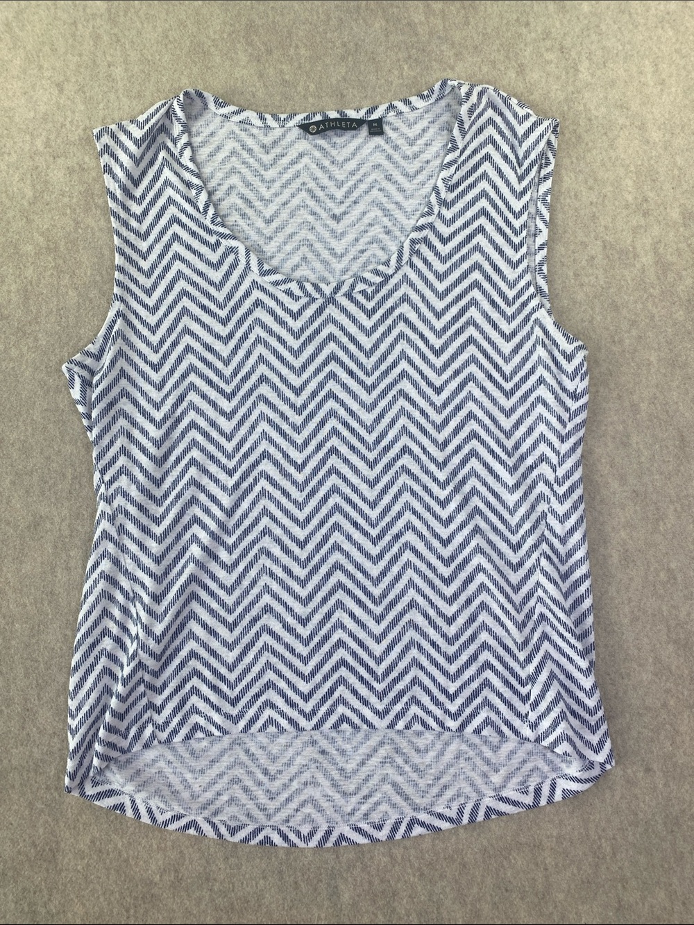 Athleta Chevron Tank Top - Navy and White